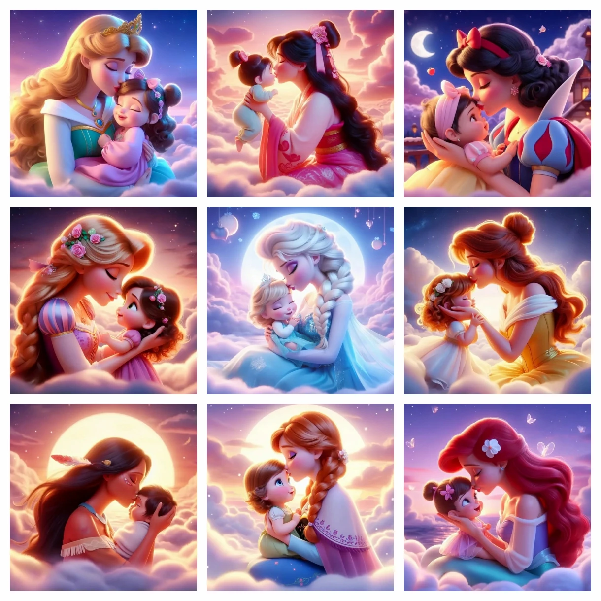 Набор Алмазной Живописи Принцессы Диснея - Рапунцель Белль Жасмин Полная Круглая