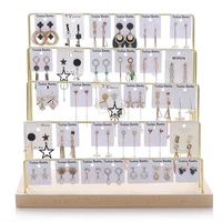 jewelry organizer golden metal earring display stand hanging card holder storage case jewelry shop show decoration new 2022