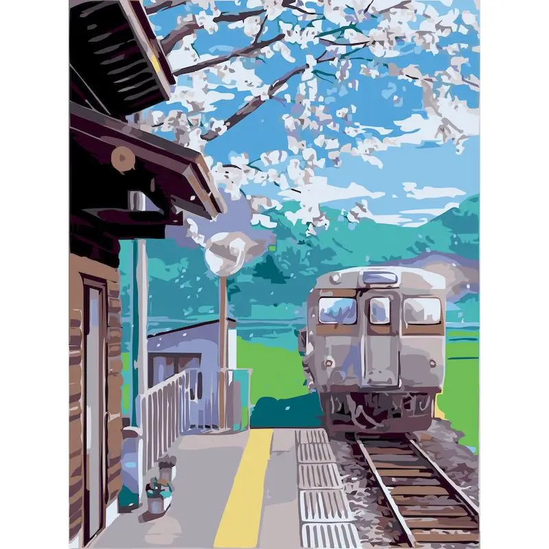 

GATYZTORY Frame City DIY Painting By Numbers Modern Acrylic Paint Markers By Numbers Hand Painted Oil Painting Home Wall Art