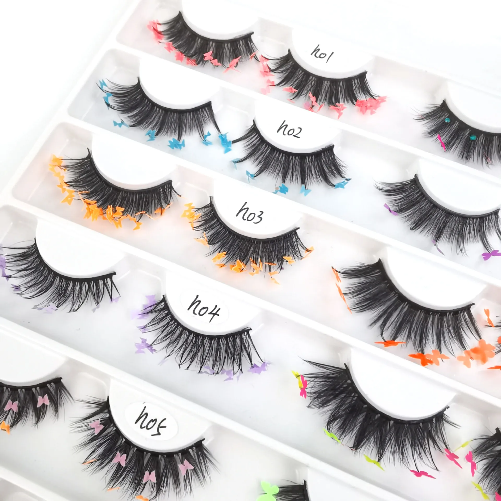 

Color Eye Tail 3d False Eyelashes Natural Stage Makeup Faux Butterfly Fake Eye Lash Thick Exaggerated Lashes