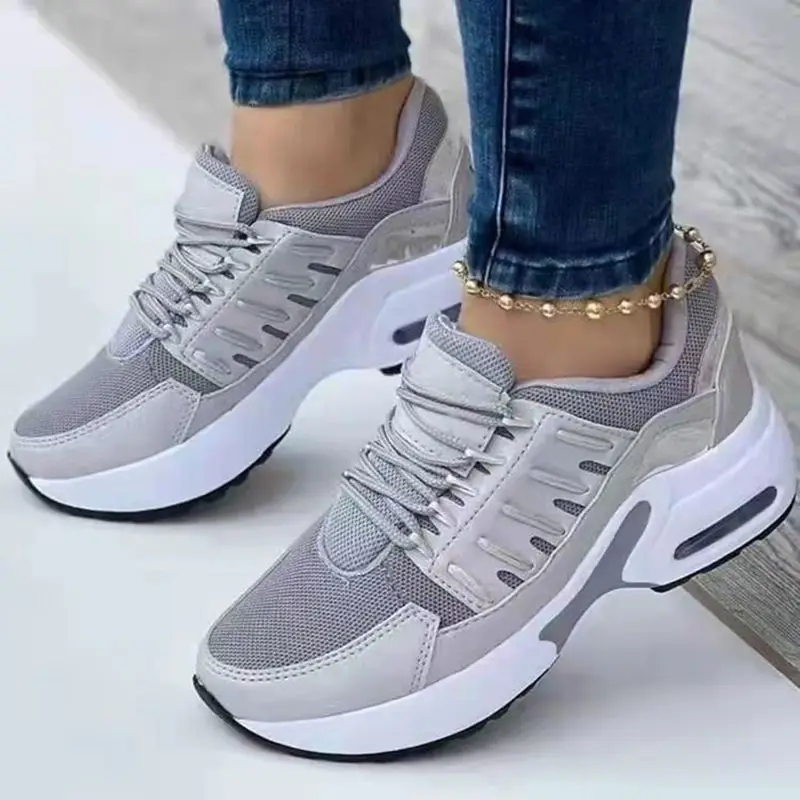 

Fashion Women Sneakers 2023 New Fashion Plus Size Casual Sports Shoes Lace-up Mesh Breathable Women's Vulcanized Shoes