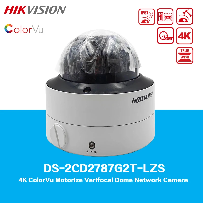 

Hikvision DS-2CD2787G2T-LZS, 4K ColorVu Motorize Varifocal Dome Network Camera, Support Motion Detection and Face Capture