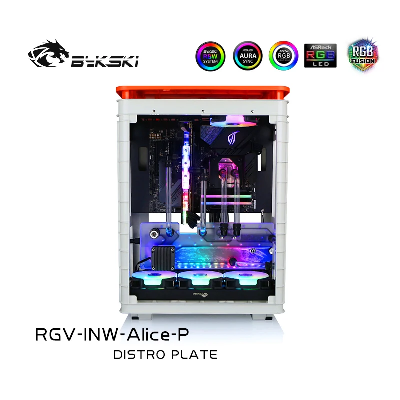 

Bykski RGV-INW-Alice-P Water Cooling Distro Plate for IN WIN Alice Case,WaterwayBoard Reservoir Water Tank Pump for PC Cooling