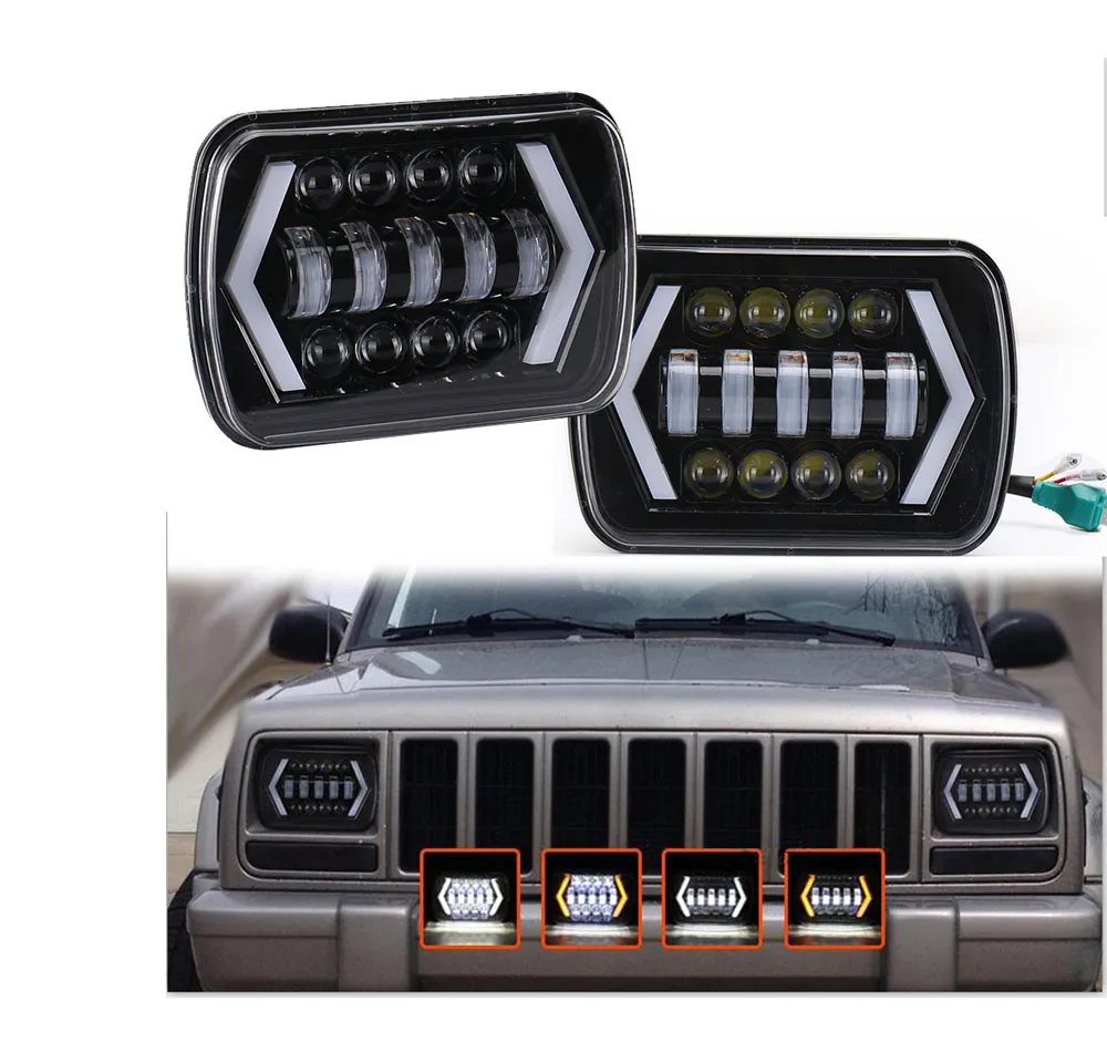 Светодиодные фары дальнего и ближнего света 7x6 дюймов 5x7 55 Вт CREE DRL Toyota Tacoma Truck 12 24 В