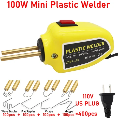 Горячий степлер, пластиковый сварочный аппарат 70 Вт, комплект для ремонта автомобильного бампера, плоскогубцы, 4 волновые скобы, сварочный аппарат, сварочный аппарат, пистолет для ремонта
