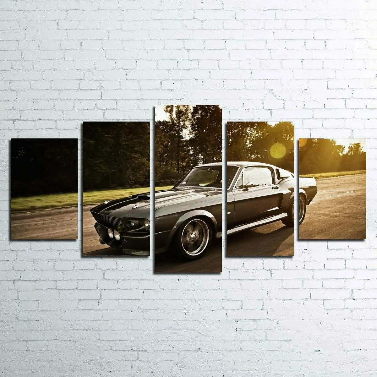 

Unframed 5Pcs 1967 Mustang Shelby GT500 Eleanor Car Paintings Canvas Pictures Wall Art Posters for Living Room Office Home Decor