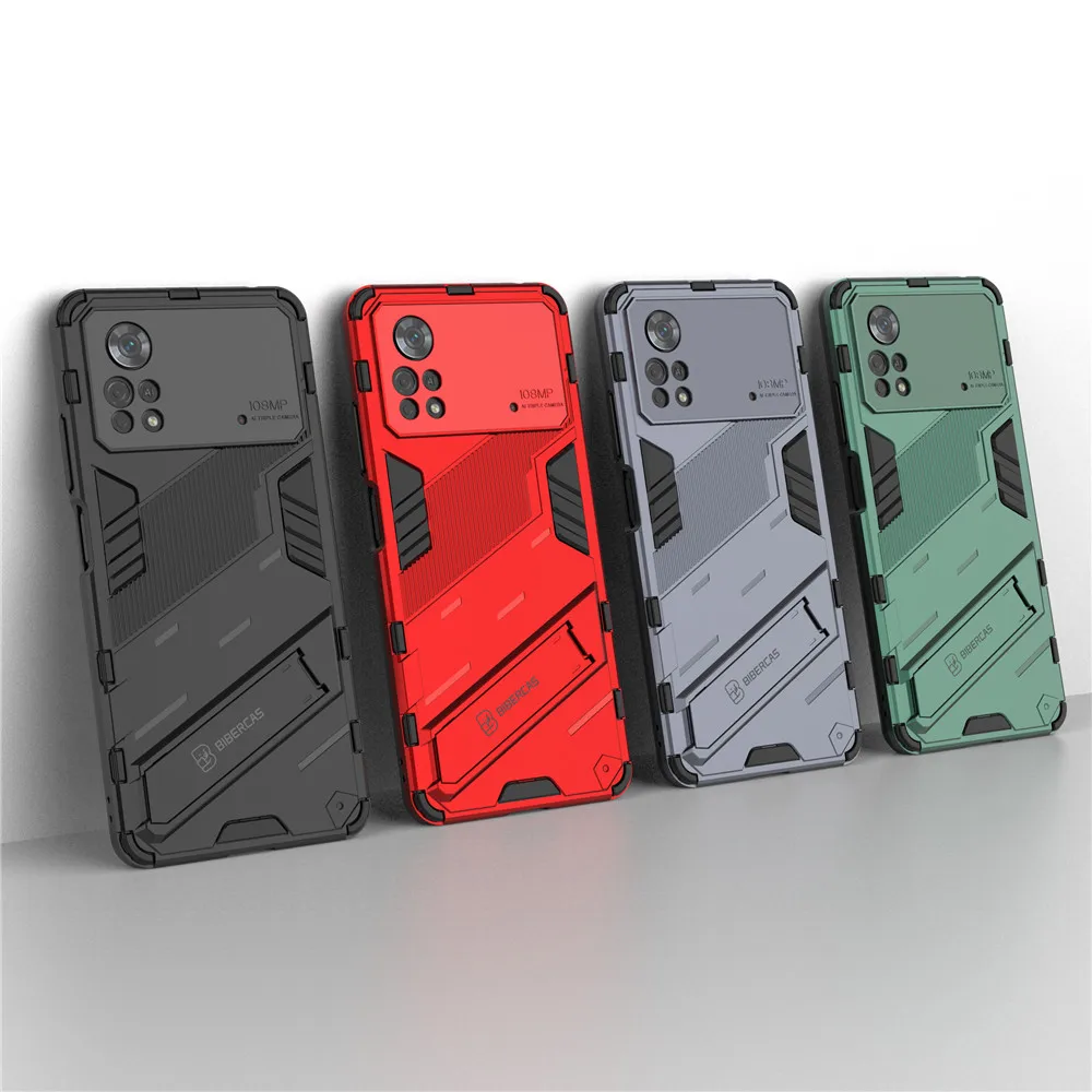 

For Xiaomi Poco X4Pro Case Armor Cyber Shockproof Cover For Poco Poko Pocco Little X4Pro X 4 Pro 4Pro X4 Pro 5G Ring Stand Capa