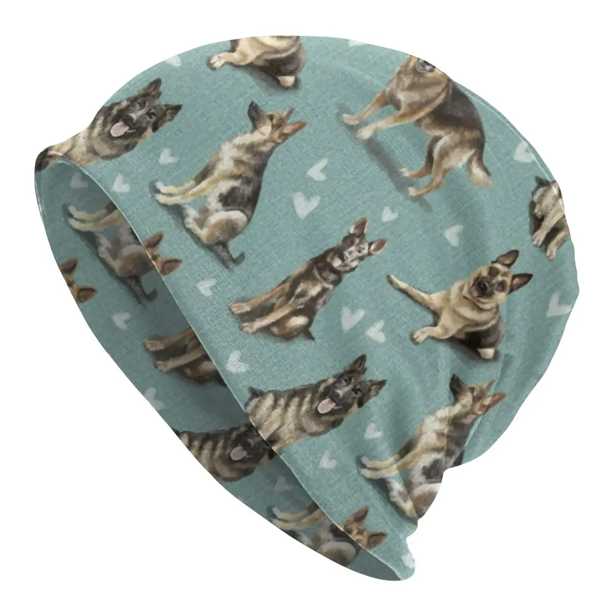 

Hippie German Shepherd Dog Skullies Beanies Women Men Winter Warm Slouchy Beanie Hat Alsatian Wolf Dog Knitting Bonnet Cap