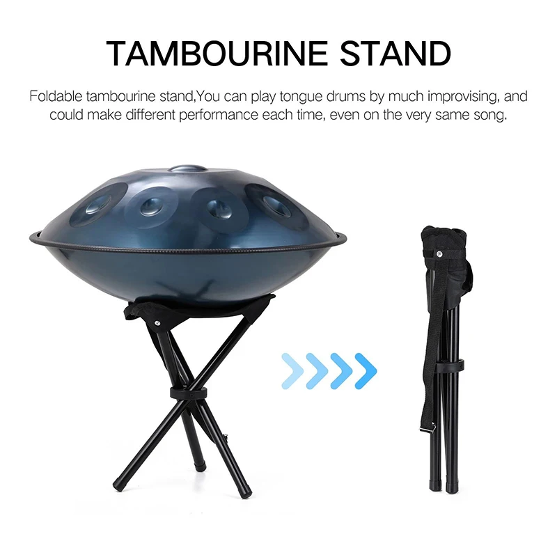 9/10 Notes Handpan Drum 22 Inches D Minir Gold Silver Steel Tongue Drum Yoga Meditation Professional Musical Instrument Gifts