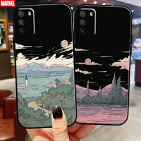 hand painting landscape for xiaomi poco f3 gt m3 m3 pro 5g x3 pro nfc x3 gt phone case soft carcasa silicone cover