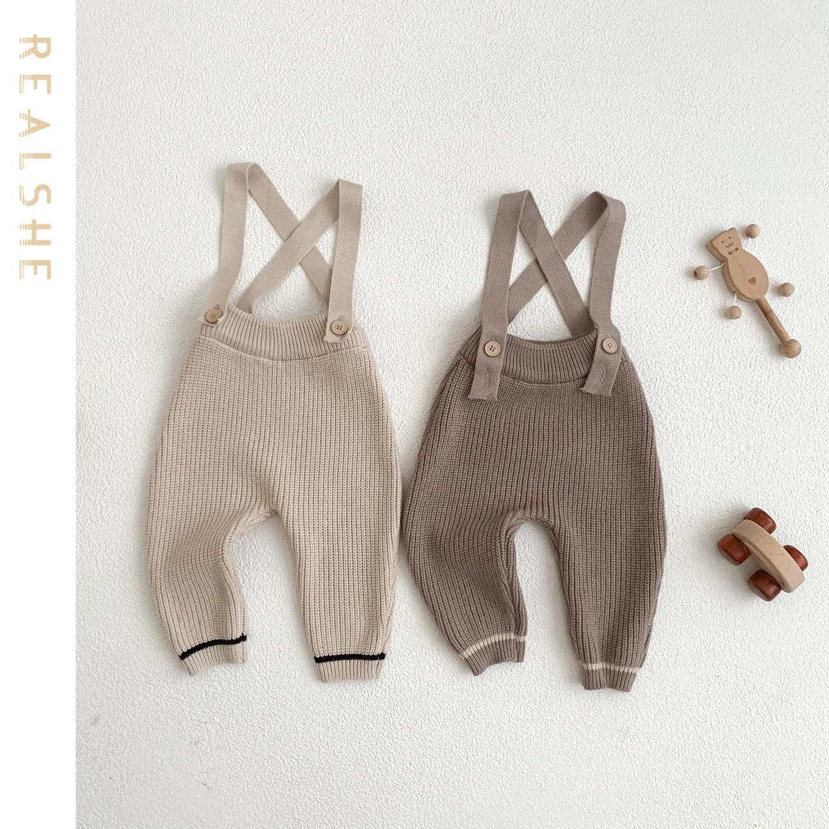 

Autumn Kids Baby Boys Girls Jumper Solid Knitting Long Pants Children Clothing Overalls Toddler Infant Girl Playsuit