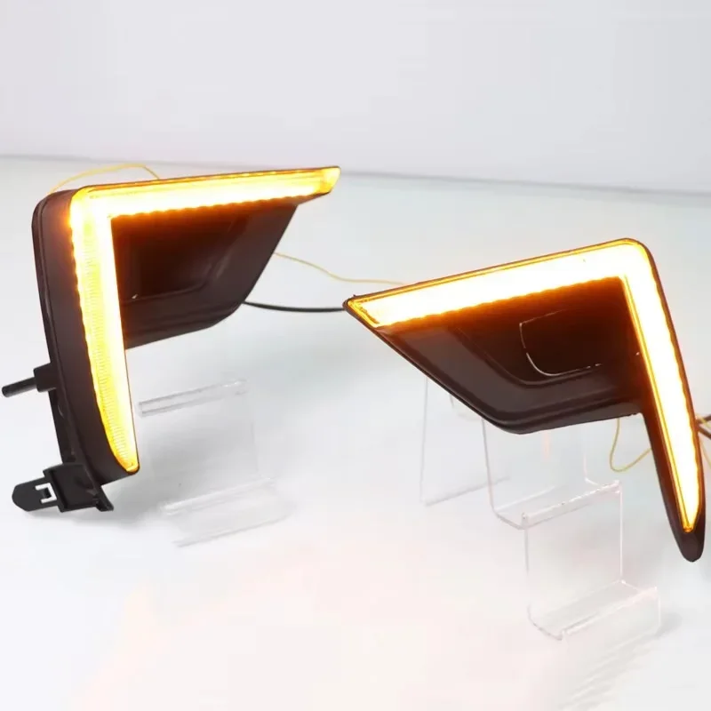 Автомобильные светодиодные дневные фонари DRL для Toyota Prado 150 FJ150 LC150 2018 2019 желтый