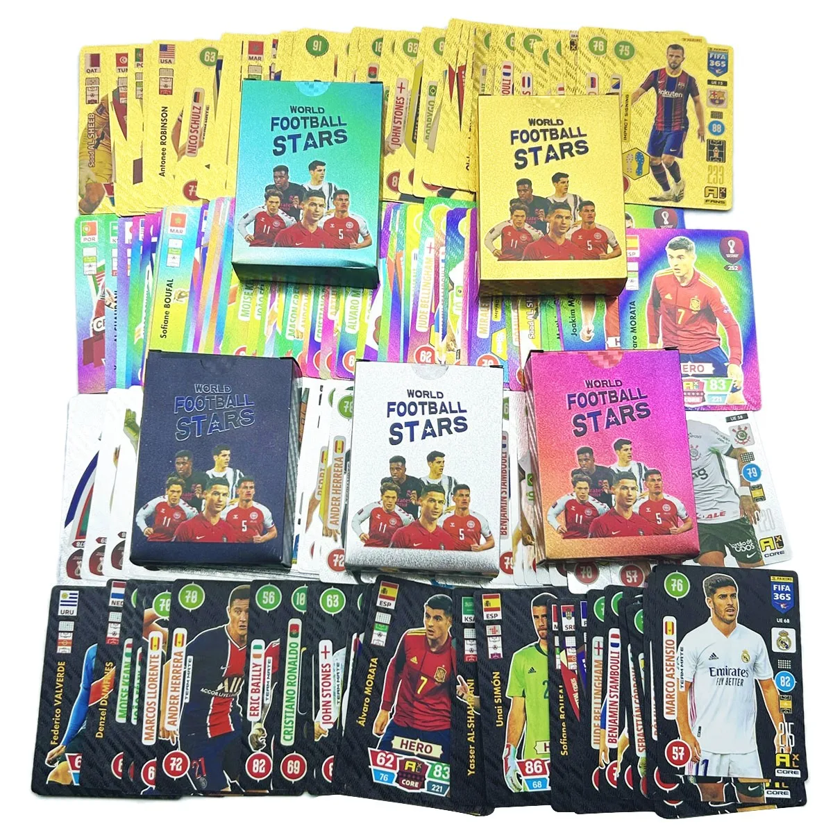 

55Pcs/Box Multiple Colors Ballsuperstar Cards Football Star Limited Signature Collection Trading Card Children Fans Gift