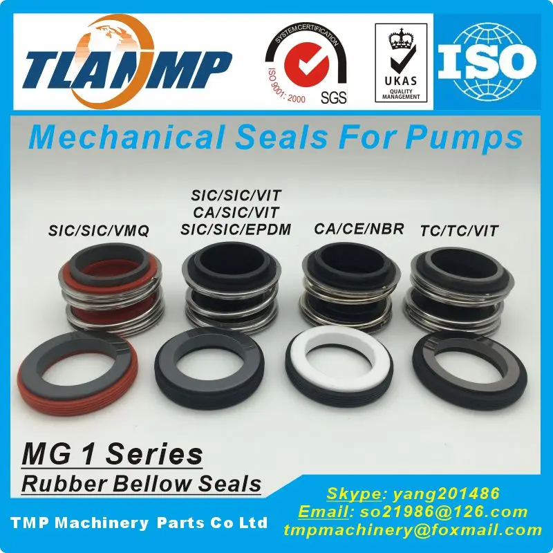 

MG1-20 , MG1/20-G60 , MG1/20-Z Mechanical Seals for Shaft Size 20mm Water Pumps (With G60 Cup seat) 109-20 ,MB1-20