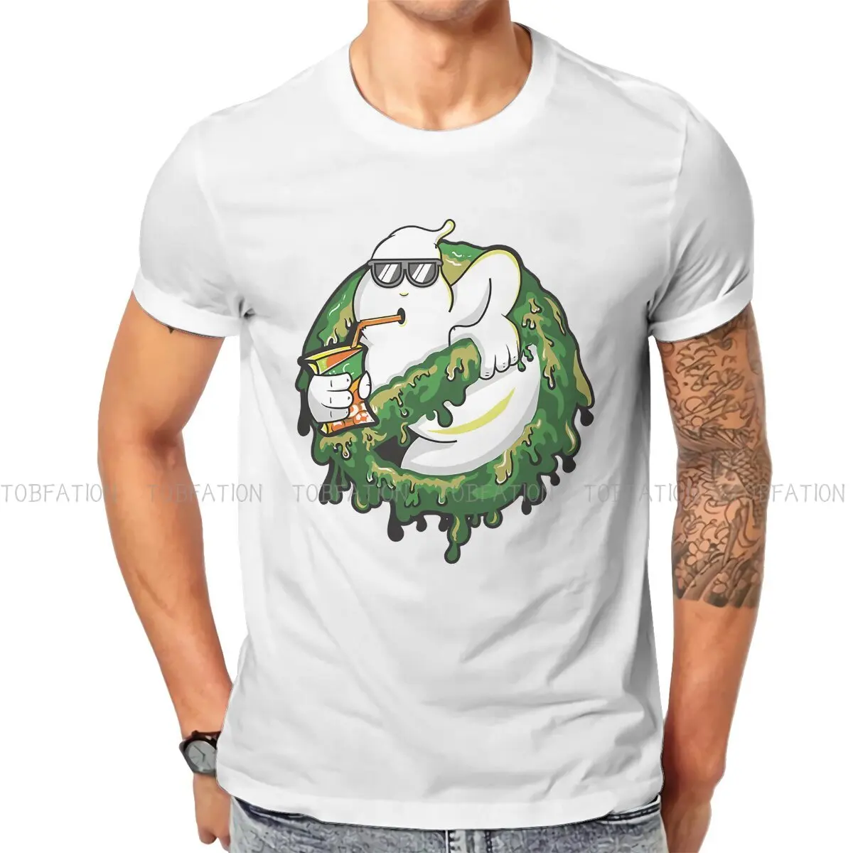 

Футболка из полиэстера с изображением героев мультфильма Ghostbusters 1984, футболка Ecto N Chill, новый тренд
