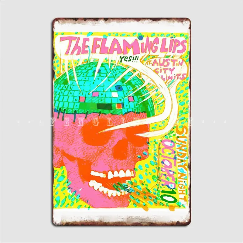 

Flaming Lips Austin City Limits Poster Metal Plaque Club Home Club Bar Custom Mural Painting Tin Sign Posters
