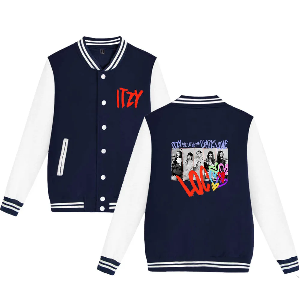 

2022 New ITZY CRAZY in Love 2D Digital Adult Baseball Print Unisex Boys/Girls Music fans Baseball Kawaii Jacket Tops