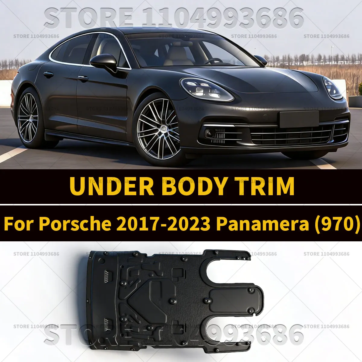 Фото Для Porsche Panamera 4 GTS S Turbo S 4S (971) 2017-2023 годов выпуска, защита днища, OEM 971825311F 971825523C №3
