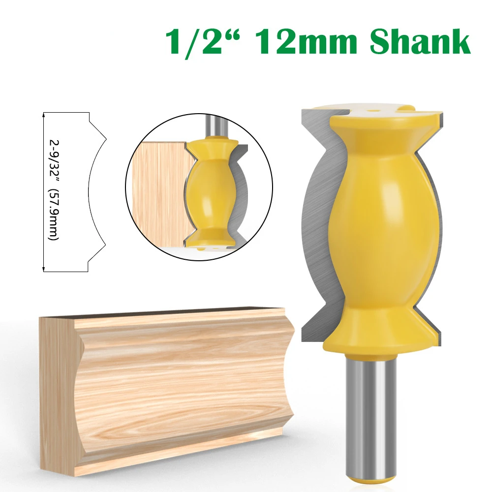 

1/2 Handle 12 Handle Woodworking Milling Cutter Line Copying Armrest Cutter Panel Woodworking Milling Cutter