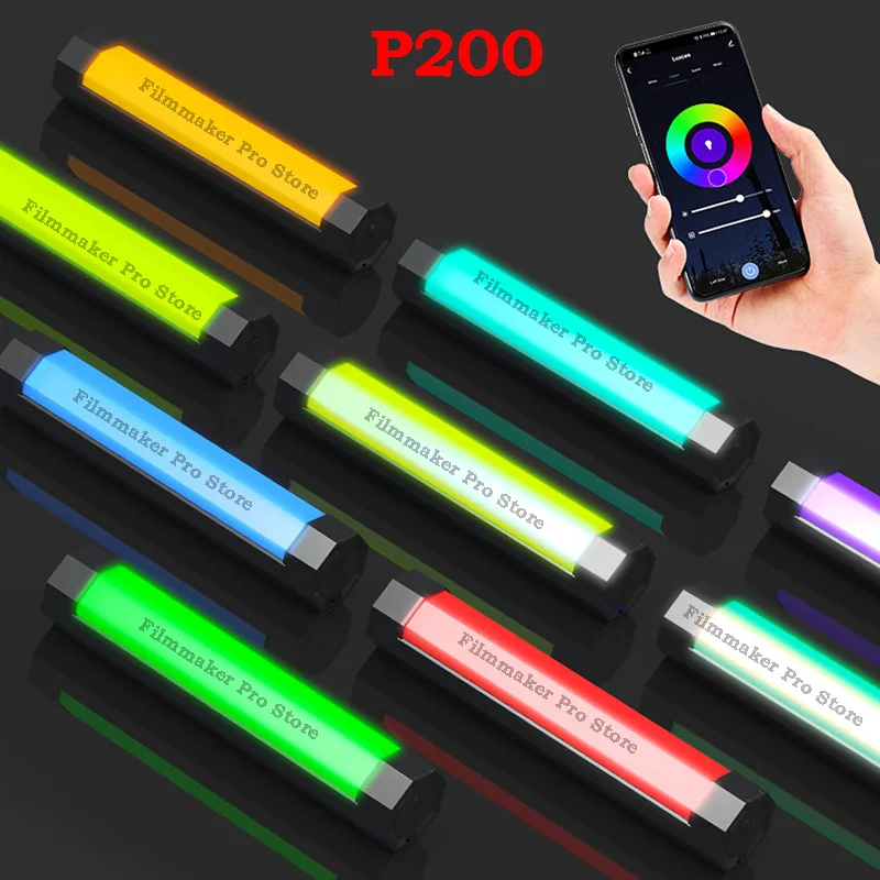 

LUXCEO P200 PavoTube RGB Light Stick Tube Waterproof Handheld LED Video Light soft Lighting Portable phone APP Remote Control 6C