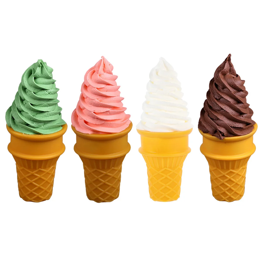 

Ice Creamplay Toy Dessert Fake Model Cone Party Artificial Pretend Favors Camping Set Toys Kitchen Faux Shop Display Props