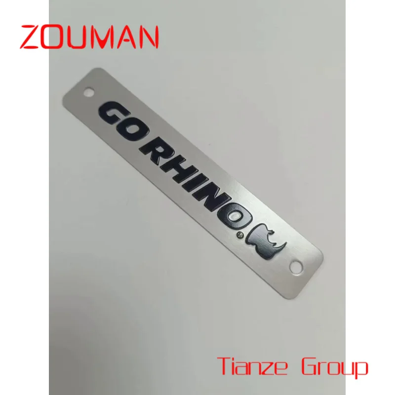 

Custom , Custom embossing logo brushed aluminum label metal name plate