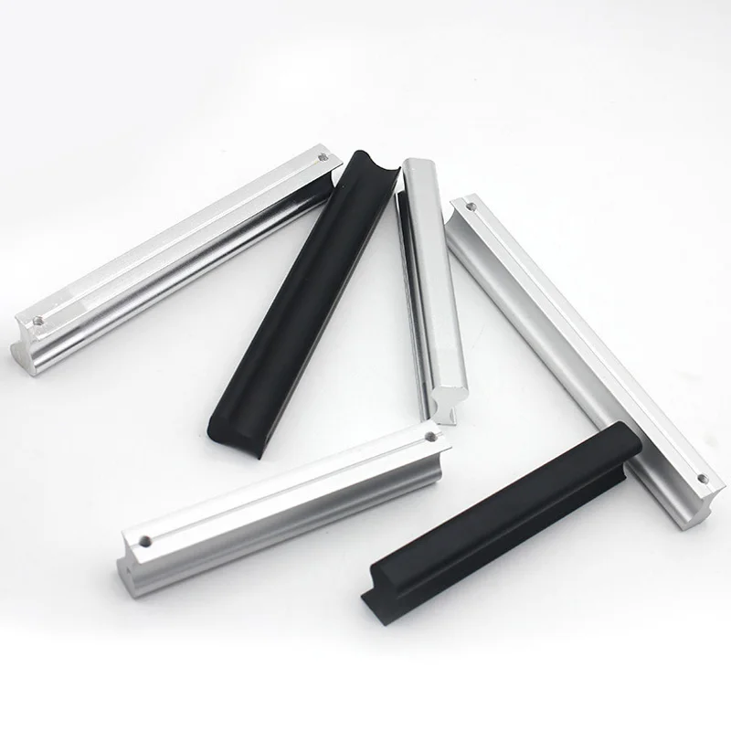 2 шт. Длина 64 96 128 160 192 224 мм 8012-тип Ручка шкафа кухонной двери ящика из алюминиевого