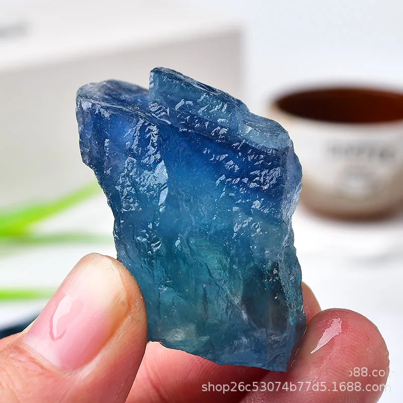 

100% Natural High Quality Blue Fluorite Crystal Stone Healing Home Decor Mineral Specimen Garden Flowerpot Decoration