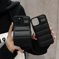 hipster down jacket cloth phone case for apple iphone 13 12 pro x xs xr max 11 mini the puffer case soft fashion brand cover