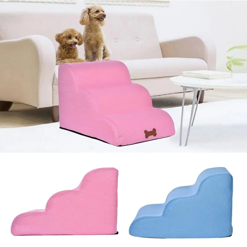 

Foam Pet Steps 3 Tiers Foam Dog Ramps/Steps Non-Slip 3 Steps Pet Stairs High Dog Ramp Sofa Bed Ladder For Dogs&Cats Climbing