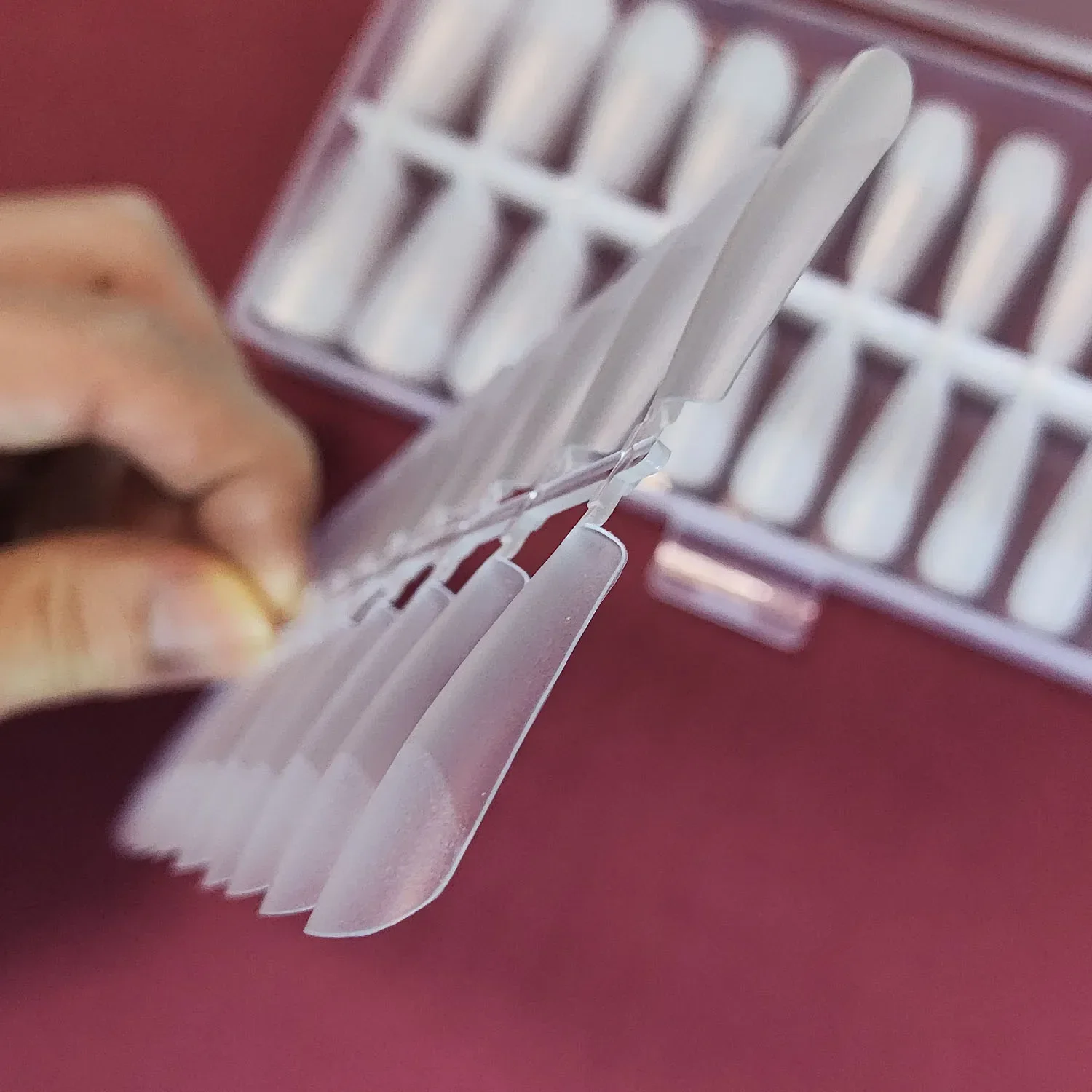 Акриловые накладные ногти 240 шт./кор. длинная форма гроба матовое полное покрытие