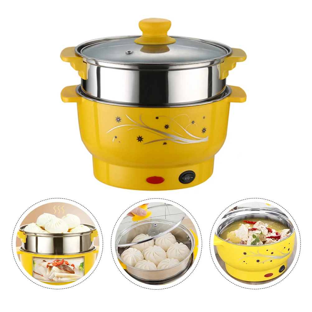 

Electric Hot Pot Multifunctional Stainless Steel Steamer Boiling Kier Cooking Boiler Double Layers Stockpot