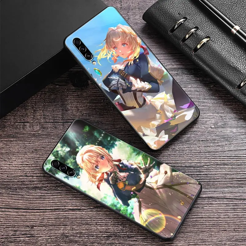 

Phone Case For Samsung Galaxy A30 A30S A50 S A20E A20 A40 A70 A10 E Note 8 9 10 20 Ultra Back Cover Violet Evergarden Girl Anime