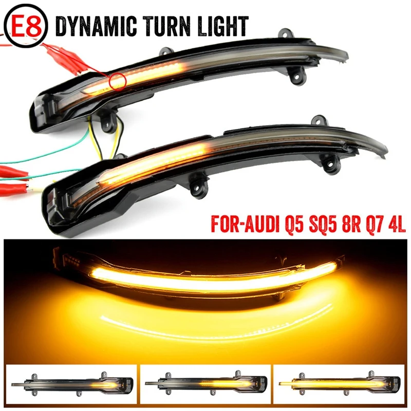 

1Pair LED Dynamic Turn Signal Light Side Mirror Indicator Blinker For Q7 Q5 SQ5 8R 2010-2017