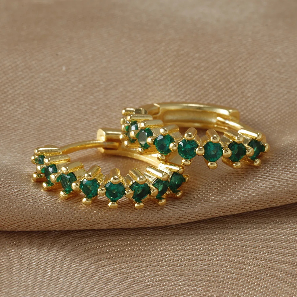 2 шт. инкрустированные цветным цирконием S925 серебряная булавка модные серьги с