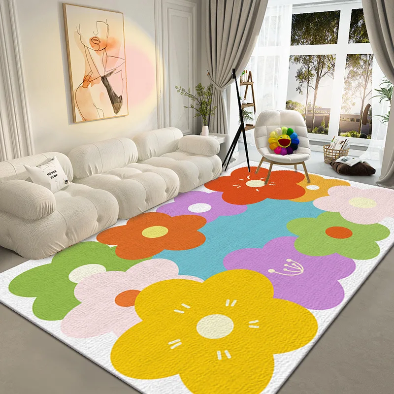 

Simple Imitation Cashmere Living Room Thickened Carpet Children's Bedroom Bed Rug Bay Window Mat Household Strip Floor Mat