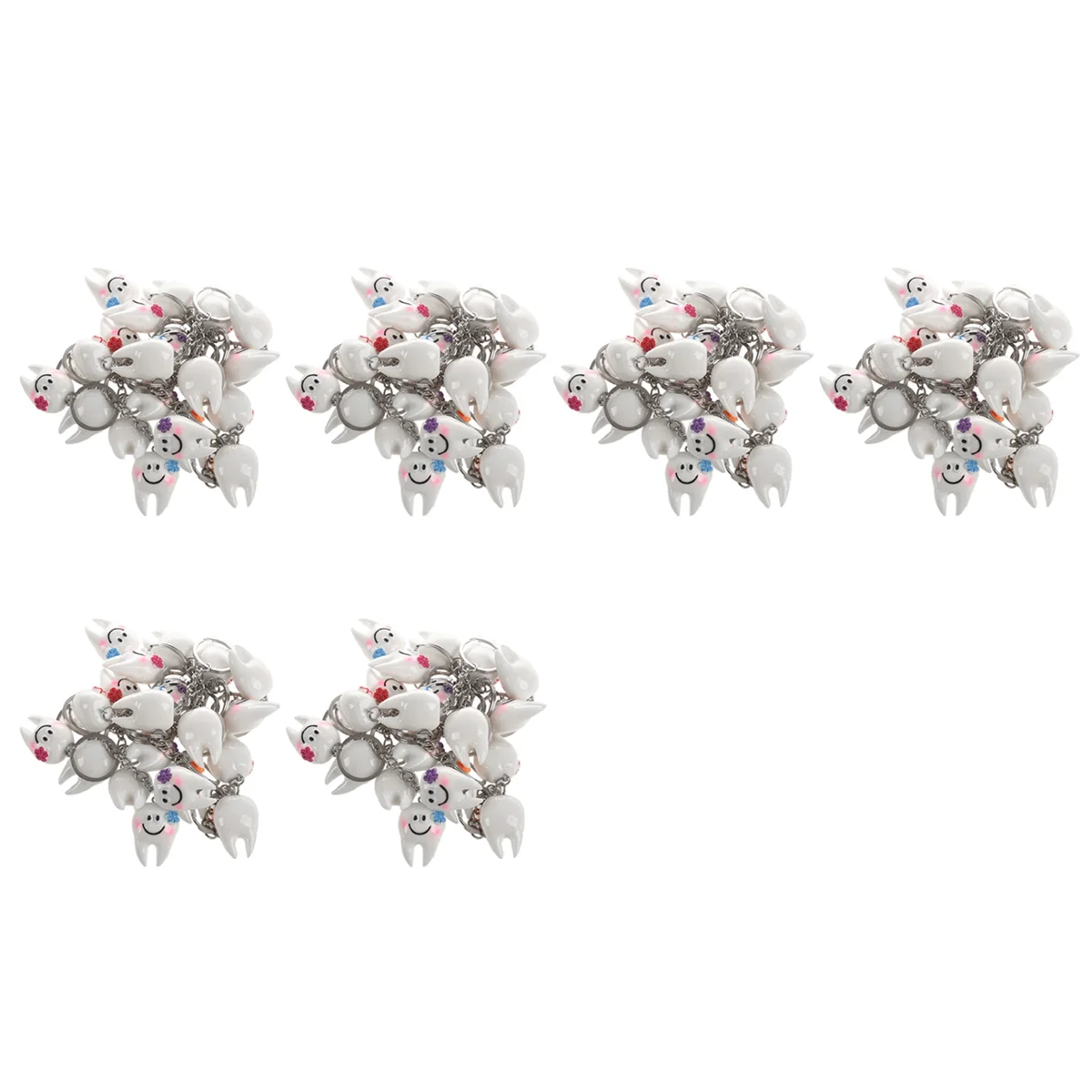 

120 Pcs Keychain Key Ring Hang Tooth Shape Cute Dental Gift