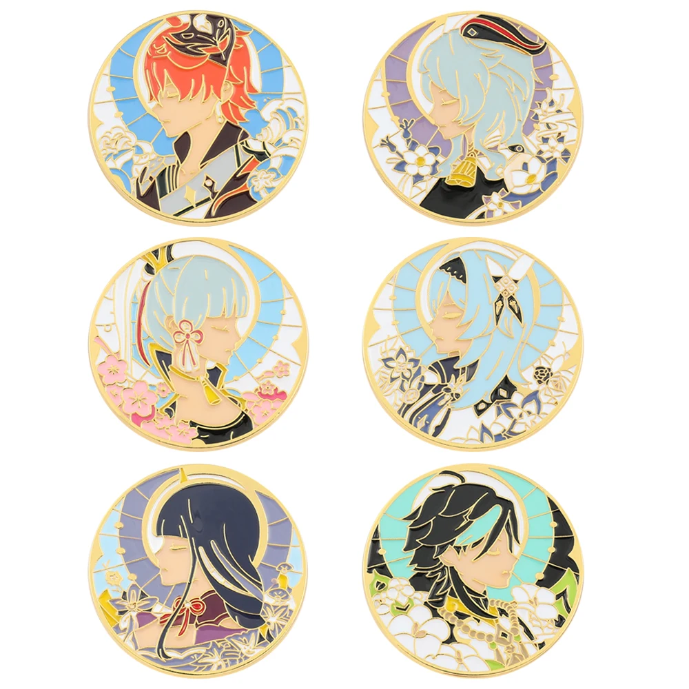 

Genshin Impact Inspired Pins for Backpacks Anime Cute Genshin Enamel Pin Anime Fashion Cartoon Manga Pin Brooch for Women Men