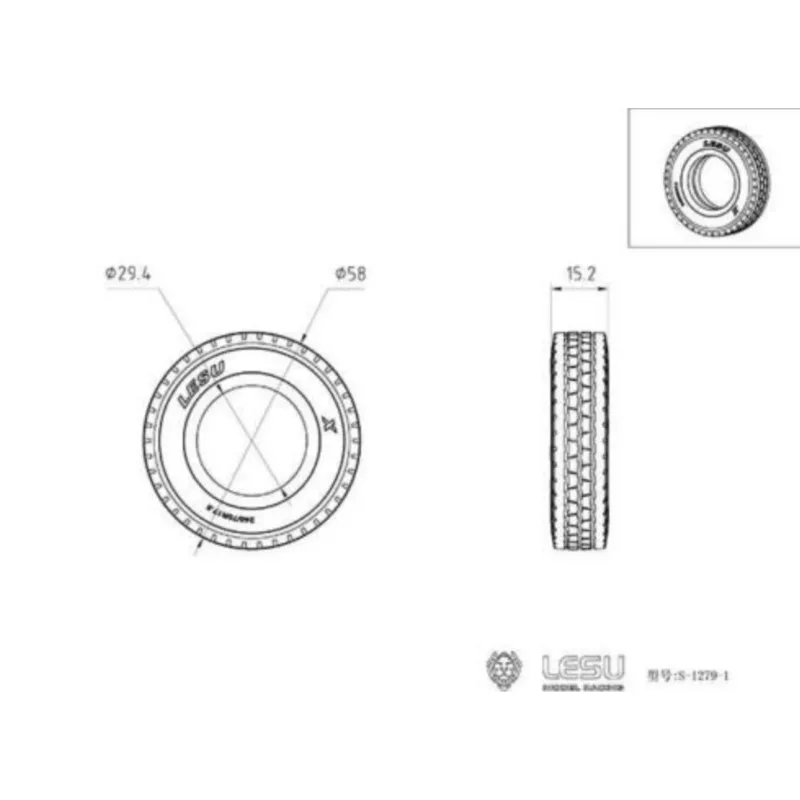 Резиновые шины TOUCAN RC HOBBY для 1/14 LESU A0020