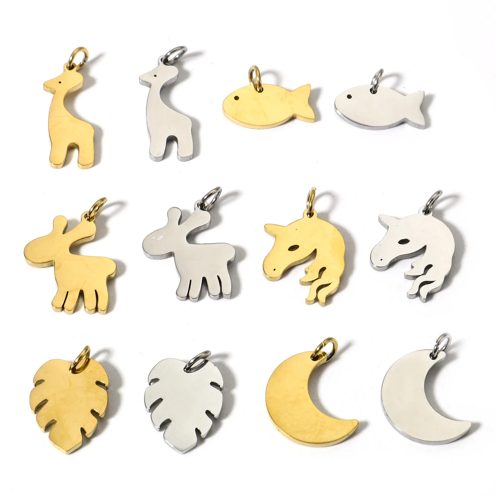 Подвеска из нержавеющей стали в виде жирафа единорога животного 1 шт.