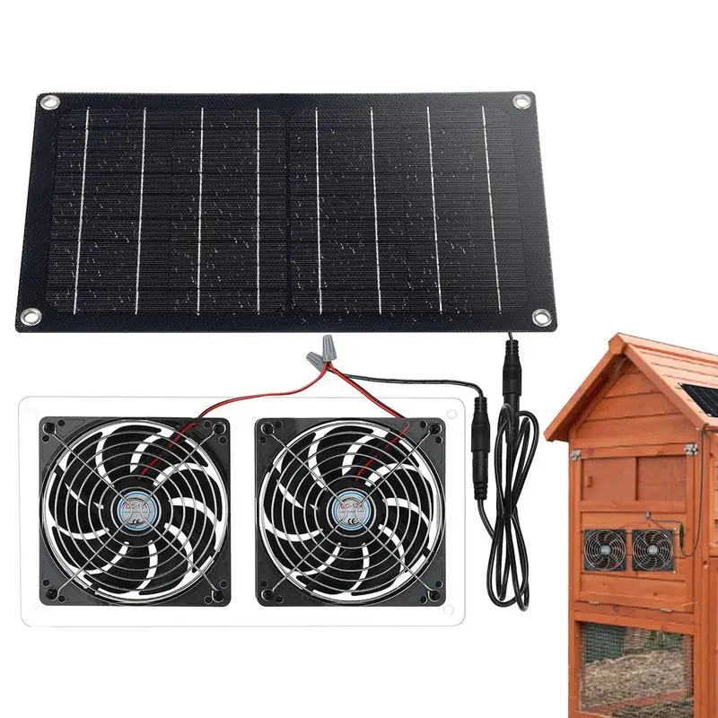 

Solar Plane Fan 10W Solar Plane Dual Fan Portable Ventilator Dual Exhaust Fan For Chicken Coops Greenhouse Shed Pet House