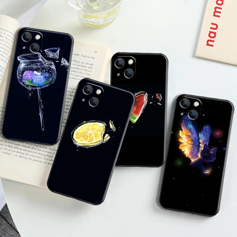 

Glass Texture Map For Apple iPhone 13 12 11 Pro 12 13 Mini X XR XS Max SE 5 6 6s 7 8 Plus Phone Case Soft Funda Black Back