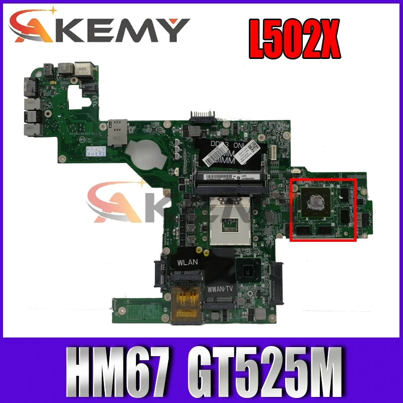 

Akemy DAGM6CMB8D0 CN-0C47NF 0C47NF Main board For Dell XPS 15 L502X Laptop Motherboard HM67 DDR3 GT525M WORKS
