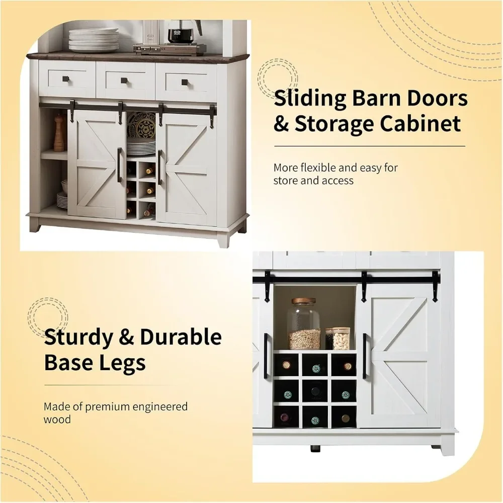 72 &quotКофейный бар винный шкаф с раздвижной дверью амбара и лампочками буфет