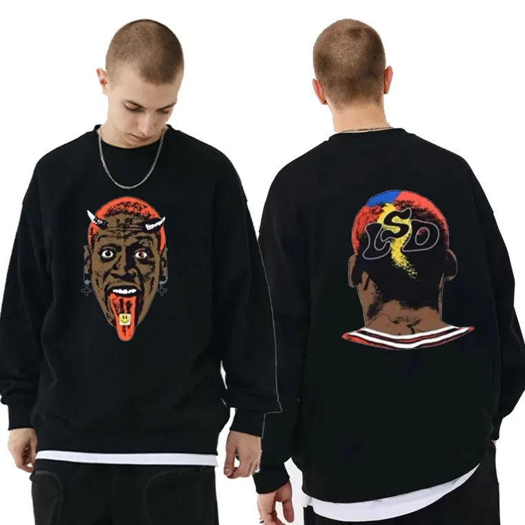 

Свитшот с принтом червя Денниса родмена для мужчин и женщин, винтажный пуловер в стиле хип-хоп, свитшот для баскетбола и мальчиков, Повседневный пуловер