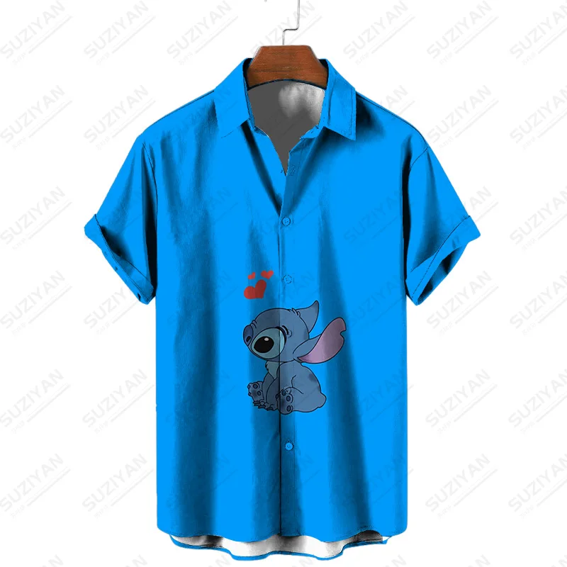 

Рубашка с коротким рукавом и принтом Disney, винтажная однотонная гавайская рубашка Y2K для мужчин, Лидер продаж, смешные узоры, большой размер, ...