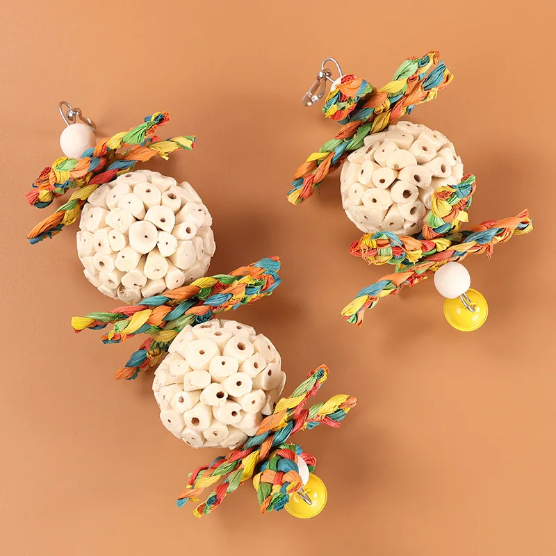 Пластиковые игрушки для птиц попугаев Tongcao Tengqiu рельефная игрушка-головоломка