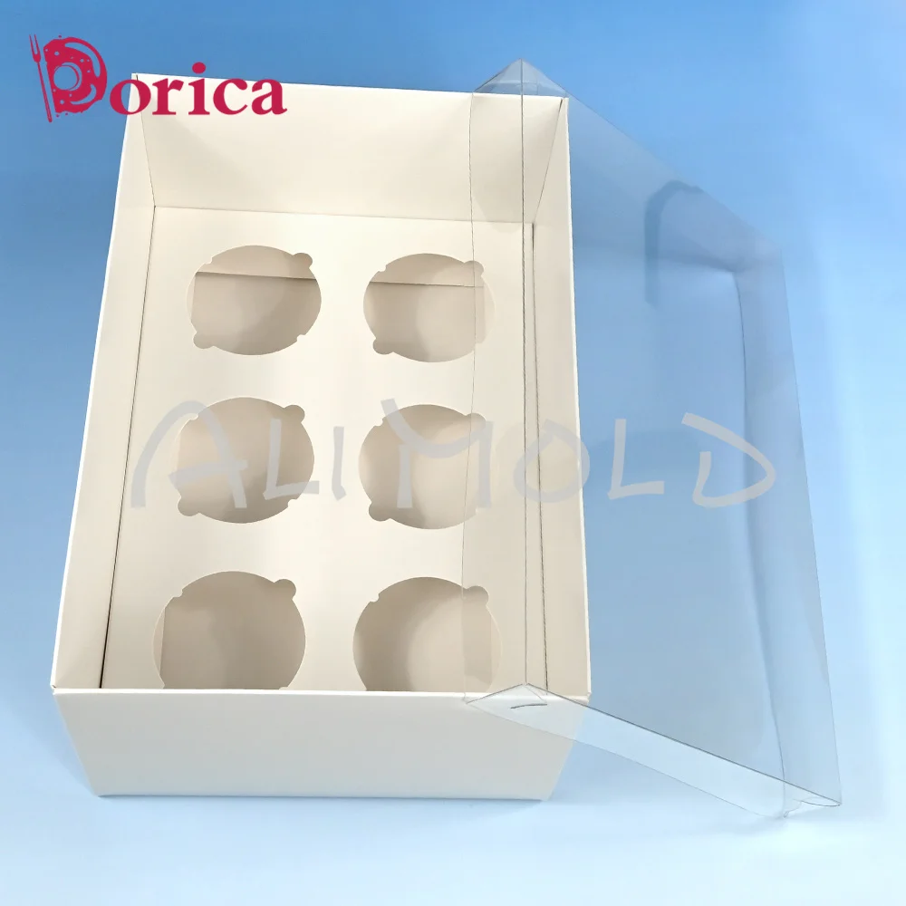 5 упаковок коробка для кексов с 6 отверстиями и прозрачной крышкой нитки чехол