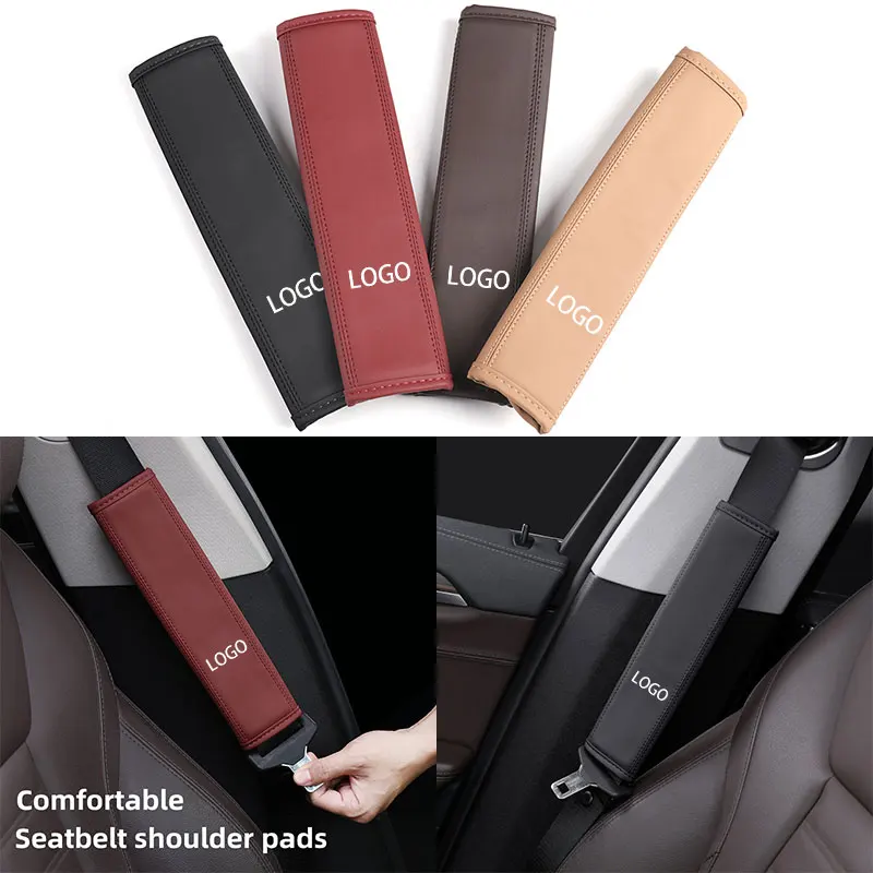 

Car Seat Belt PU Leather Safety Belt Shoulder Cover For Hyundai Tucson IX35 I30 I20 Kona Coupe Veloster I40 Getz Ioniq Sonata