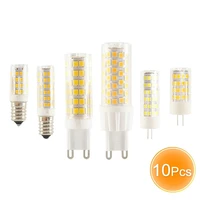 10pcs 5w 7w 9w 12w e14 g4 g9 led bulb lamp 220v mini corn bulb light 2835smd 360 beam angle replace halogen chandelier lights